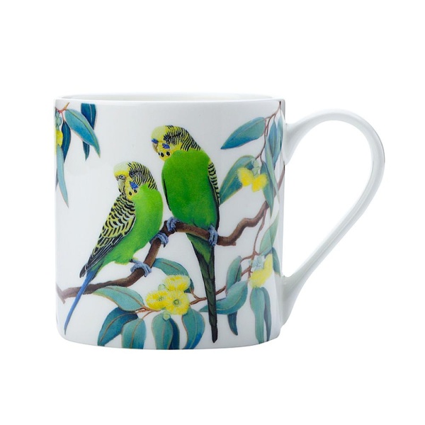 Кружка 0,35л. Волнистые попугайчики