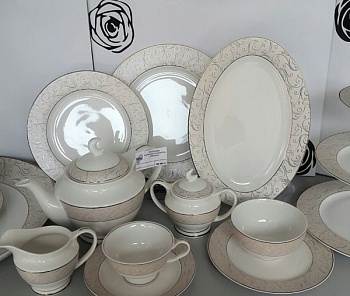 Сервиз чайно-столовый 12пер 99 предметов крем