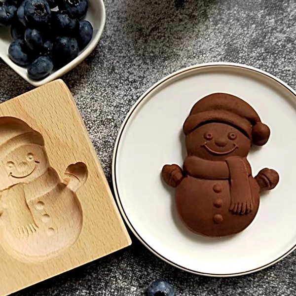 Пряничная доска 10*9*2см дерево, Снеговик