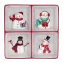 Менаж квадратный 19,7*2,8 см Снеговики с елкой