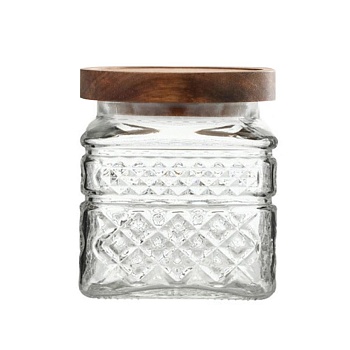 Банка квадратная 11*9,5см 800мл акация Деревня