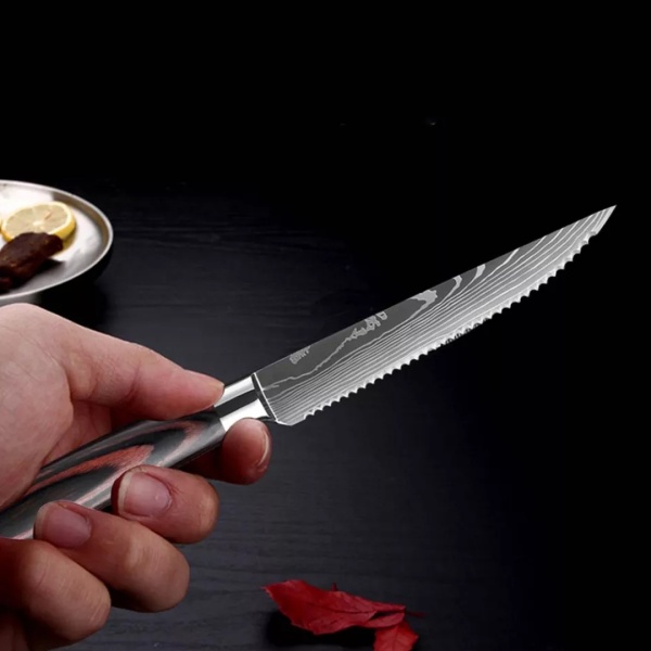 Нож для стейка  деревянная  ручка 11см