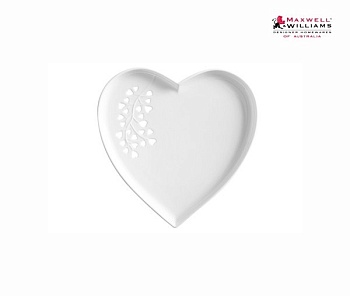 Тарелка 22см. сердце белая