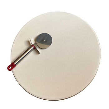 Форма для пиццы каменная 33 см + нож для пиццы