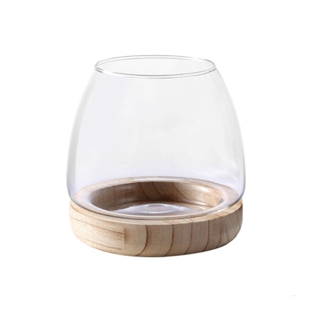 Ваза 15*10см, деревянная подставка Самуи