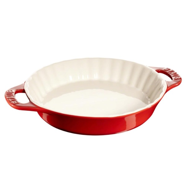 Лоток для пирога 28см. керамический, вишневый