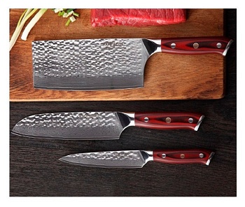 Набор ножей 3 предмета 17,17,12см. рефленые Konedi