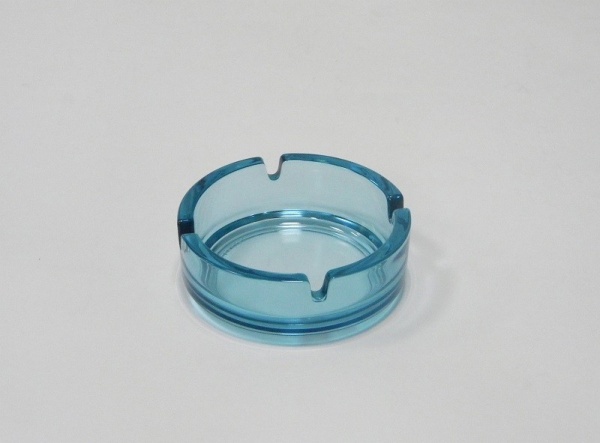 Пепельница 10,7см.  голубая, круглая