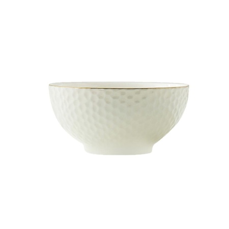 Салатник 12см. белый, золото Соты