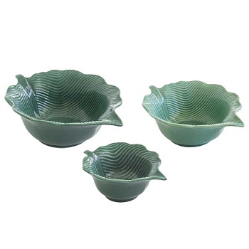 Салатник 3штуки, зеленый 21,15,10.5см Мадагаскар