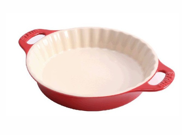 Лоток для пирога 24см. керамический, вишневый