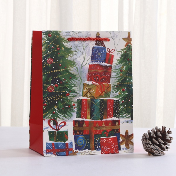 Пакет 23*18*10см, ручка тесьма в ассортименте Новогодний
