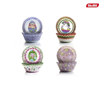 Корзинка для кекса 100шт 4*7,5см. Пасхальная