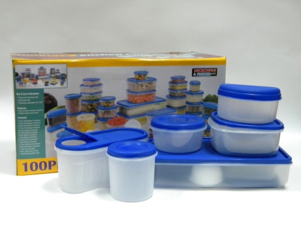 Набор салатников с крышкой 100 предметов Microwave