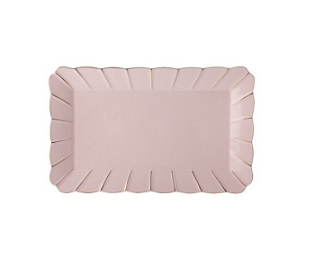 Блюдо прямоугольное  30*18,5см. розовое Свежее дыхание