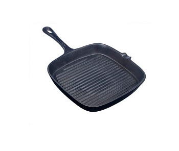 Сковорода чугун квадратная 24см. гриль