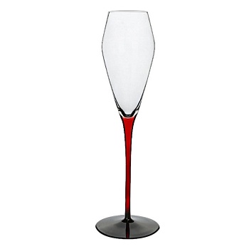 Рюмка 235мл шампанка 2шт красная нога Ruida