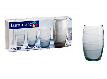 Стакан 360мл 3шт Colors Grey