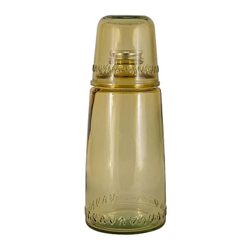 Бутылка для воды 1л со стаканом 0,22л, коричневая Natural  Water