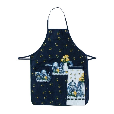 Фартук 70*55см. +полотенце 40см. Натюрморт синий