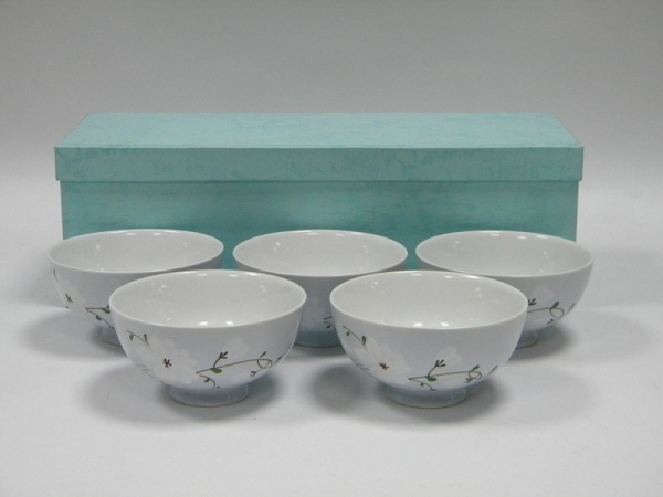 Набор салатников 6 предметов Цветы голубые (051)