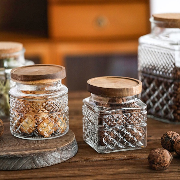 Банка квадратная 11,5*20см 2000мл акация Деревня