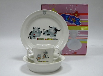 Набор детский  3 предмета box Бурёнка