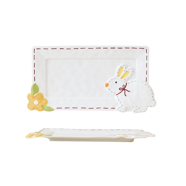 Блюдо прямоугольное, 28,5*14,5*2,2см Кролик
