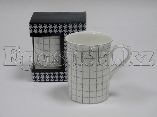 Кружка 290мл. Белая в клетку