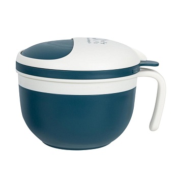 Ланч бокс пластиковый, для супа + вилка 1,4л 16*13 см синий