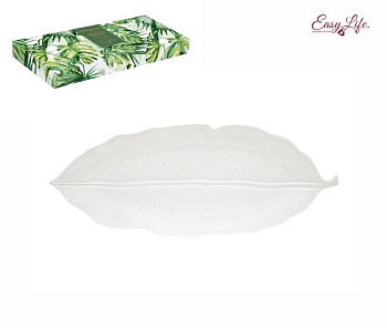 Блюдо белое 39*16см. Мадагаскар