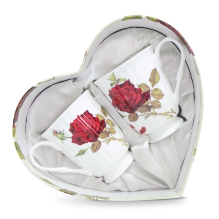 Кружка 2шт Royal Бордовая роза