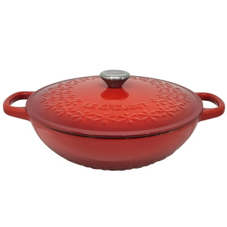 Вок 28см 3л с крышкой с узором красный