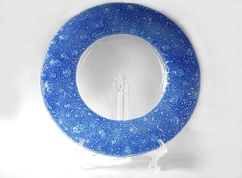 Блюдо круглое 31см. Bubbles Blue