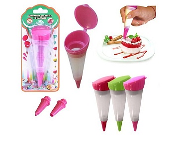 Декоратор для крема 3 насадки силикон