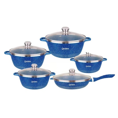 Набор кастрюль каменное покрытие 5пр+рукавицы Dessini