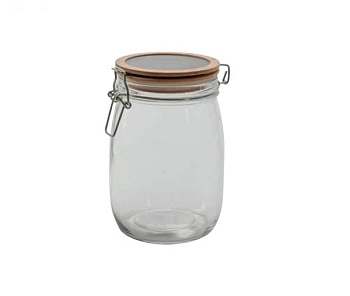 Банка стекло, держатель крышки 0,93л. 17,5см.
