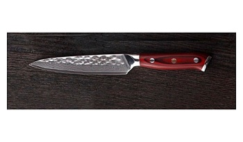 Нож поварской дамаск клеп красн 20см. Konedi