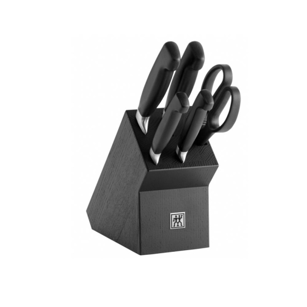 Набор ножей 6 предметов черная подставка Four Star