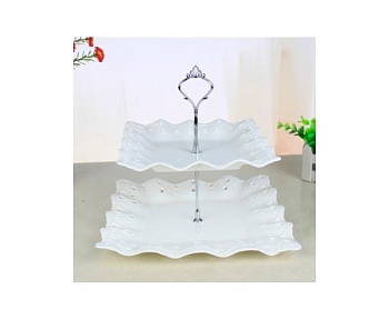 Горка 2 яруса квадратная, 28см. Ажур