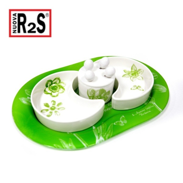 Менажница 8 предметов 37*25,5см. зеленый Nature & Flowers