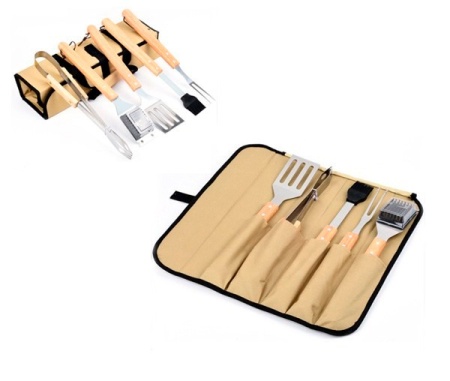 Набор для барбекю 5пр+сумка дер ручка