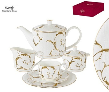 Сервиз чайный 21 предмет Элегия Голд