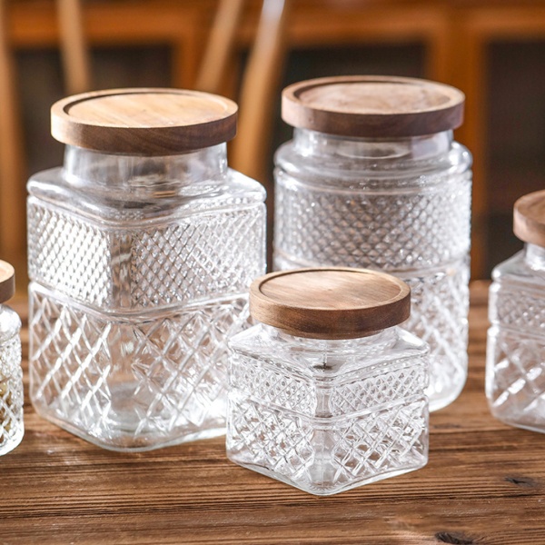 Банка квадратная 11,5*20см 2000мл акация Деревня