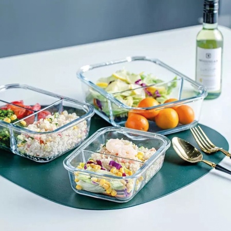 Контейнер 2 отделения 1,5л 22*16,5см пластиковая крышка