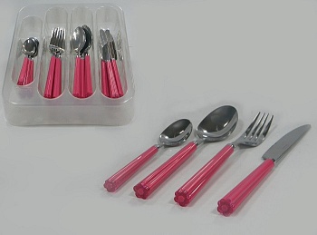 Столовые приборы 24 предмета 6 персон Flore Pink