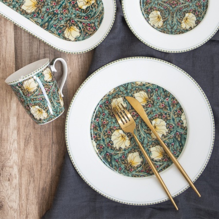 Тарелка 26,5см. темно-зеленая Уильям Моррис