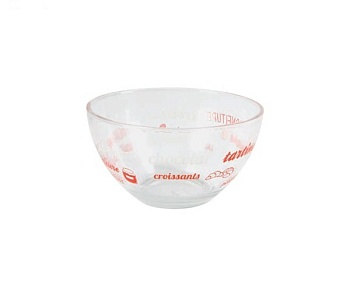 Салатник стекло, 800мл. красный Cafe Creme