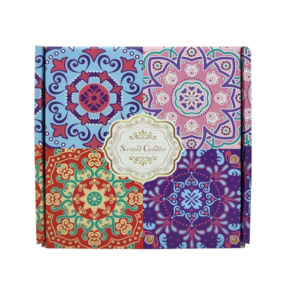 Свеча ароматическая 4шт 6*4 см  ваниль, гортензия, апельсин и годжи, фиалка