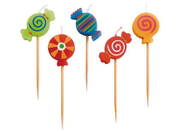 Свечи для торта 5предметов Конфеты